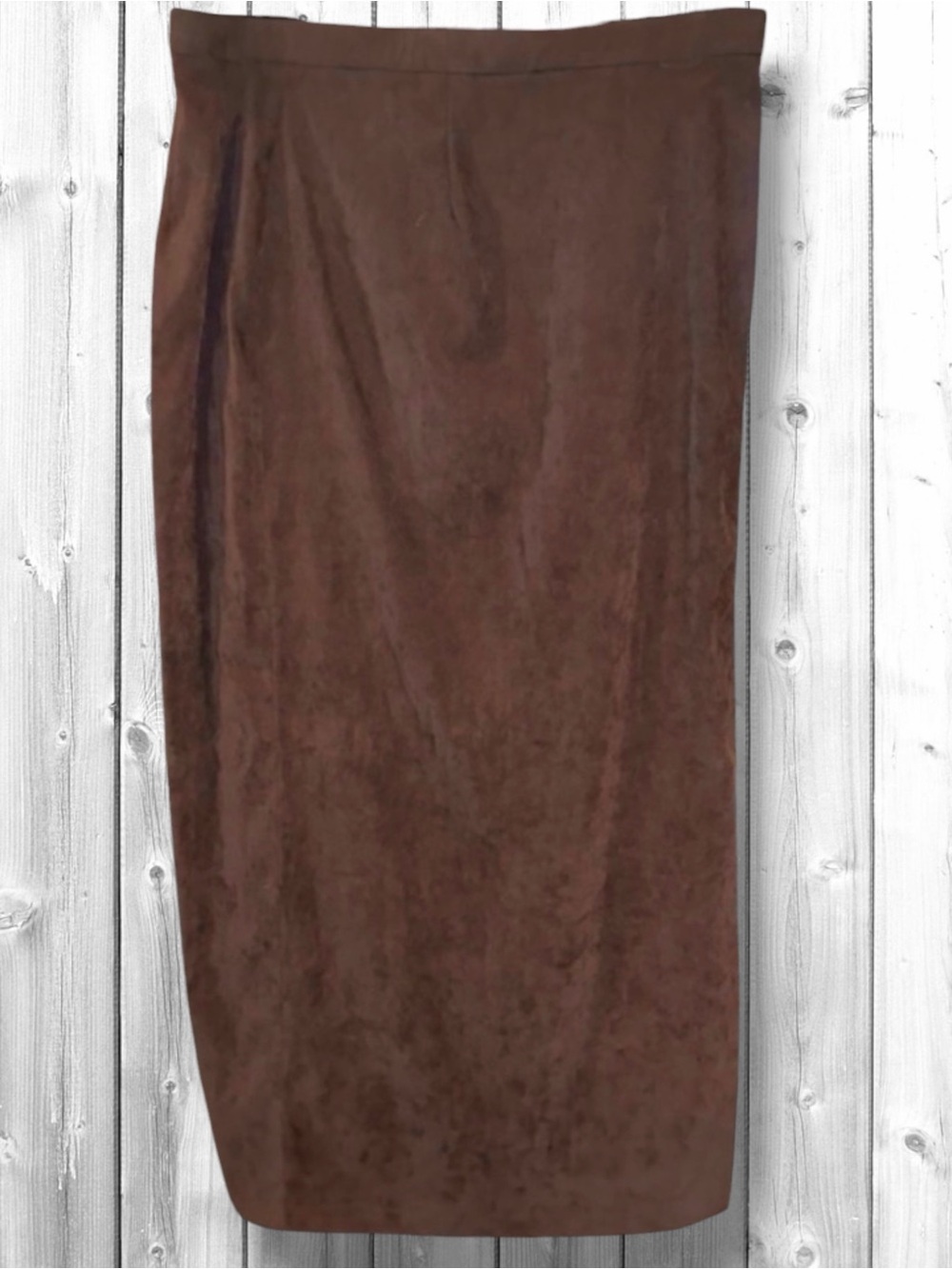 🌼NWT-TRIBAL CHOCOLATE STRETCH EXTENSIBLE MAXI SKIRT/FAUX SUEDE